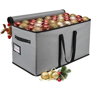 Christmas Ornament Storage Box, Fits 128 Ornaments Large Ornament Organizer